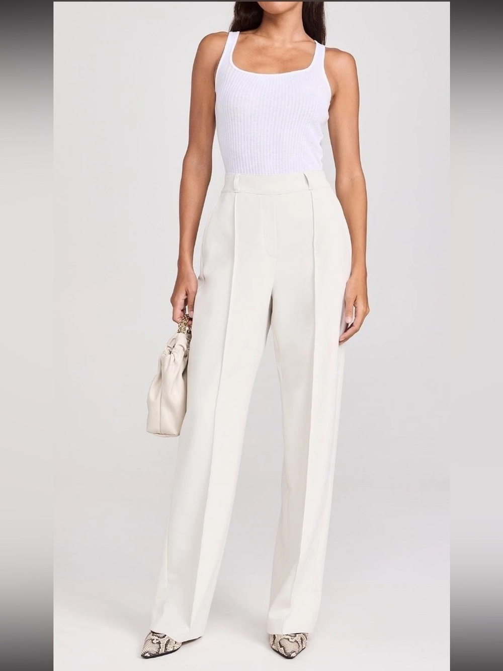 SPANX Opacity Crepe Trousers Size M Parchment Color
